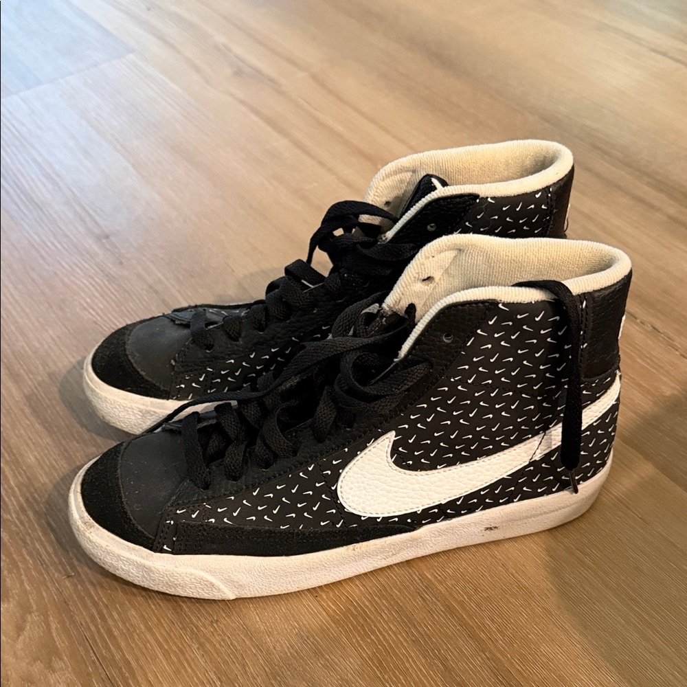 Nike Kids Black and White High-Top Sneakers